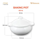 Wilmax Topf mit Deckel 620 ml Weiß aus Porzellan
