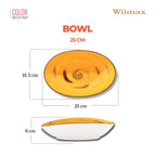 Wilmax Ovale Schale 25 cm 2er-Set Gelb aus Porzellan