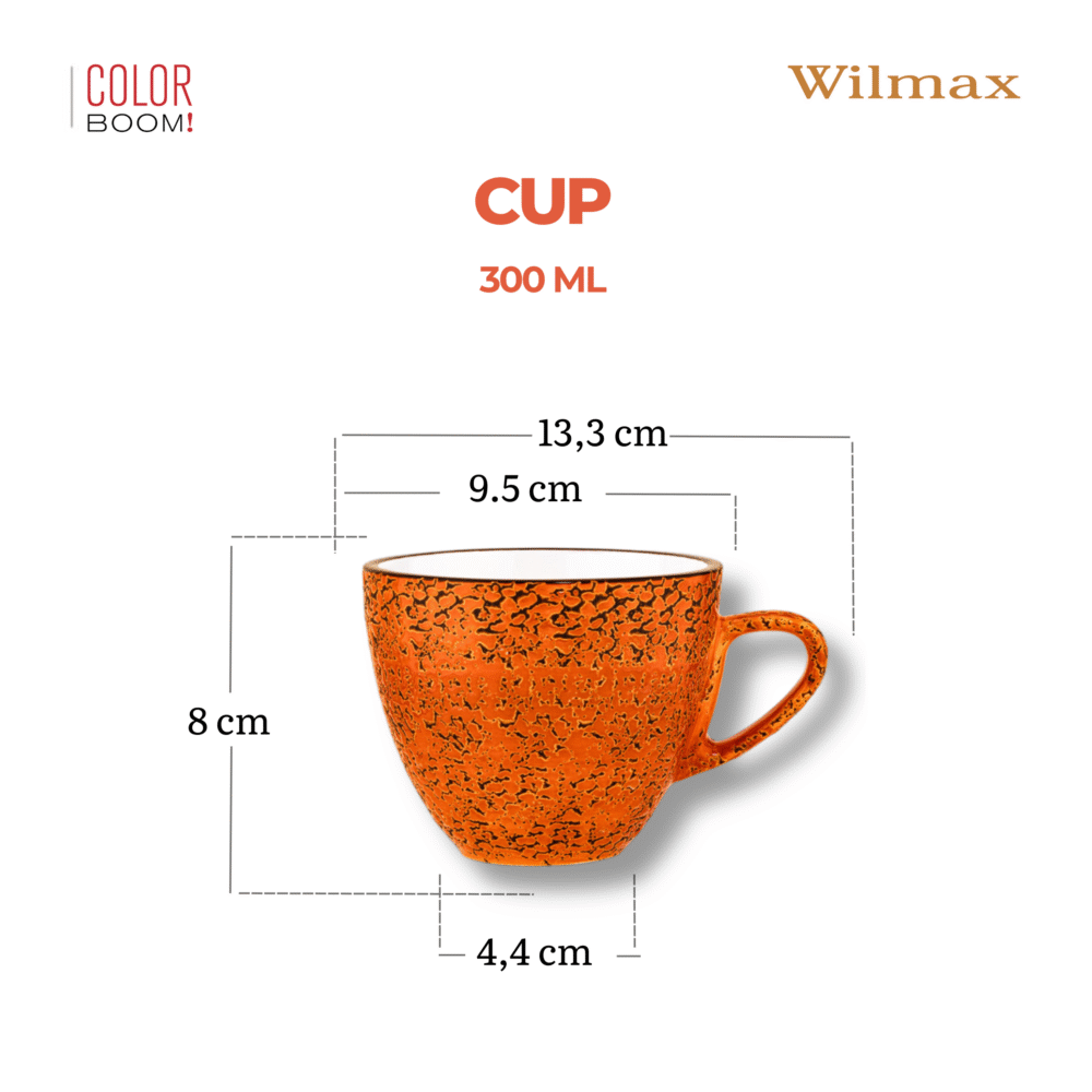 Wilmax Tasse 300 ml Orange aus Porzellan