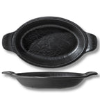 Wilmax Ovale Auflaufform 28 × 16 cm 500 ml Schwarz aus Porzellan