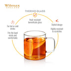 Wilmax Kaffeetasse 160 ml 6er-Set Transparent aus Borosilikatglas