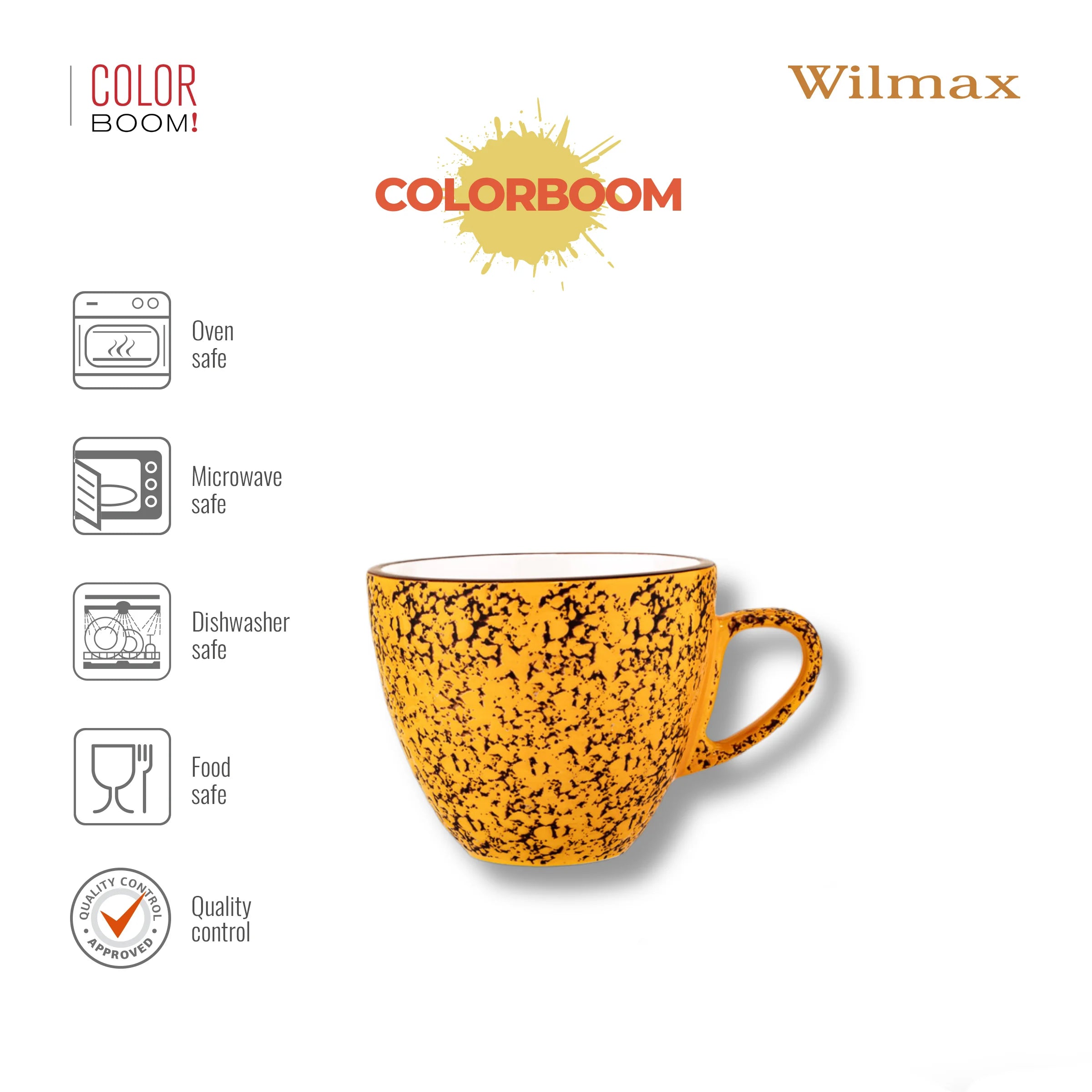Wilmax Tasse 300 ml Gelb aus Porzellan