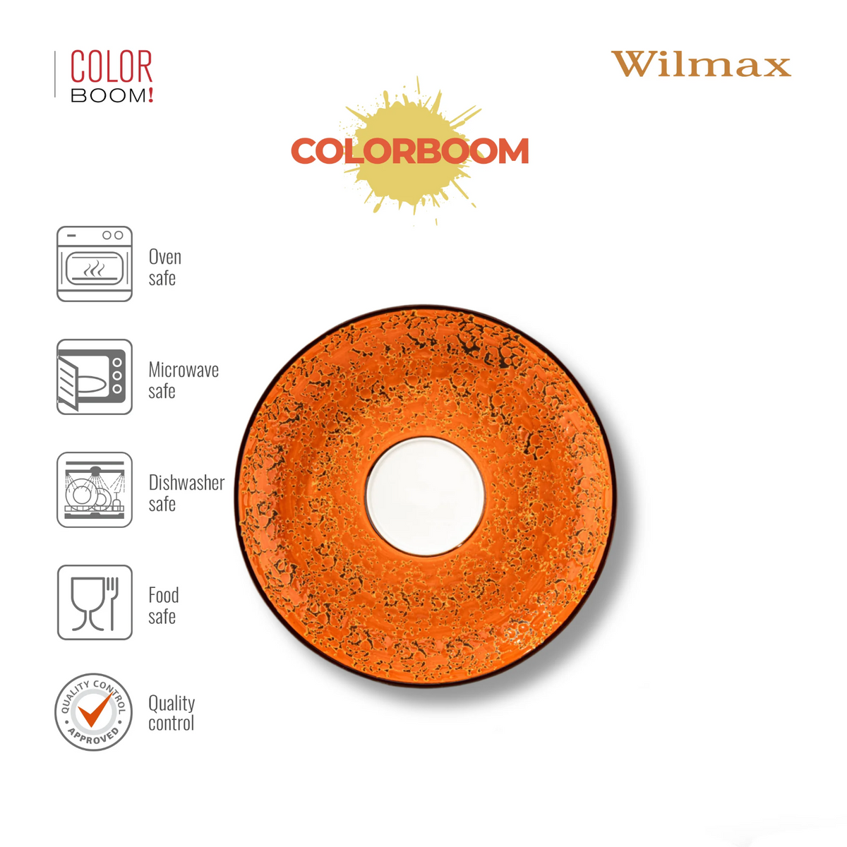 Wilmax Untertasse 15 cm Orange aus Porzellan