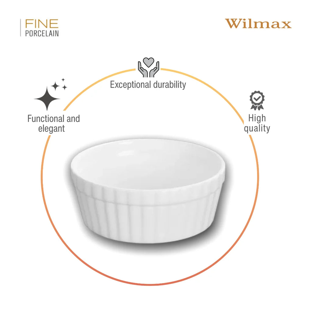 Wilmax Snack- und Dessertschale 9 cm 130 ml Weiß aus Porzellan