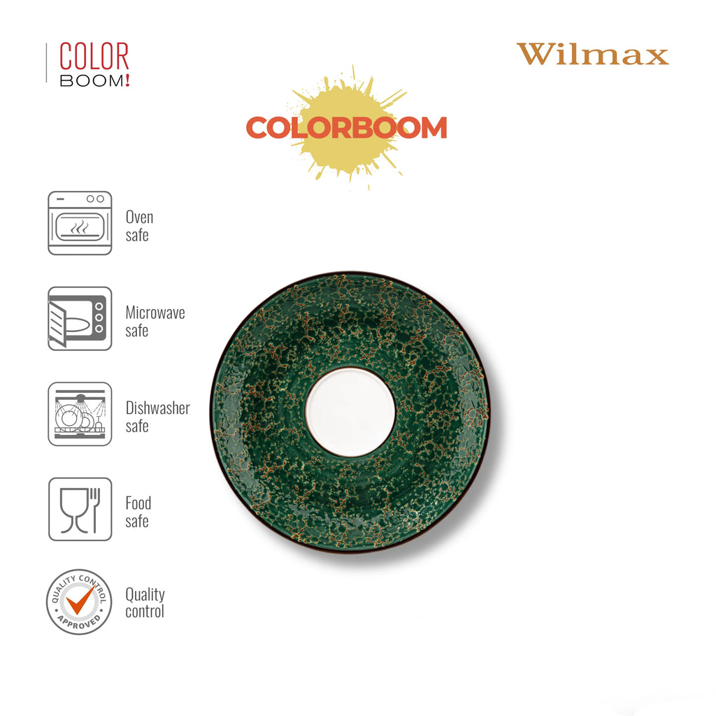 Wilmax Untertasse 15 cm Grün aus Porzellan