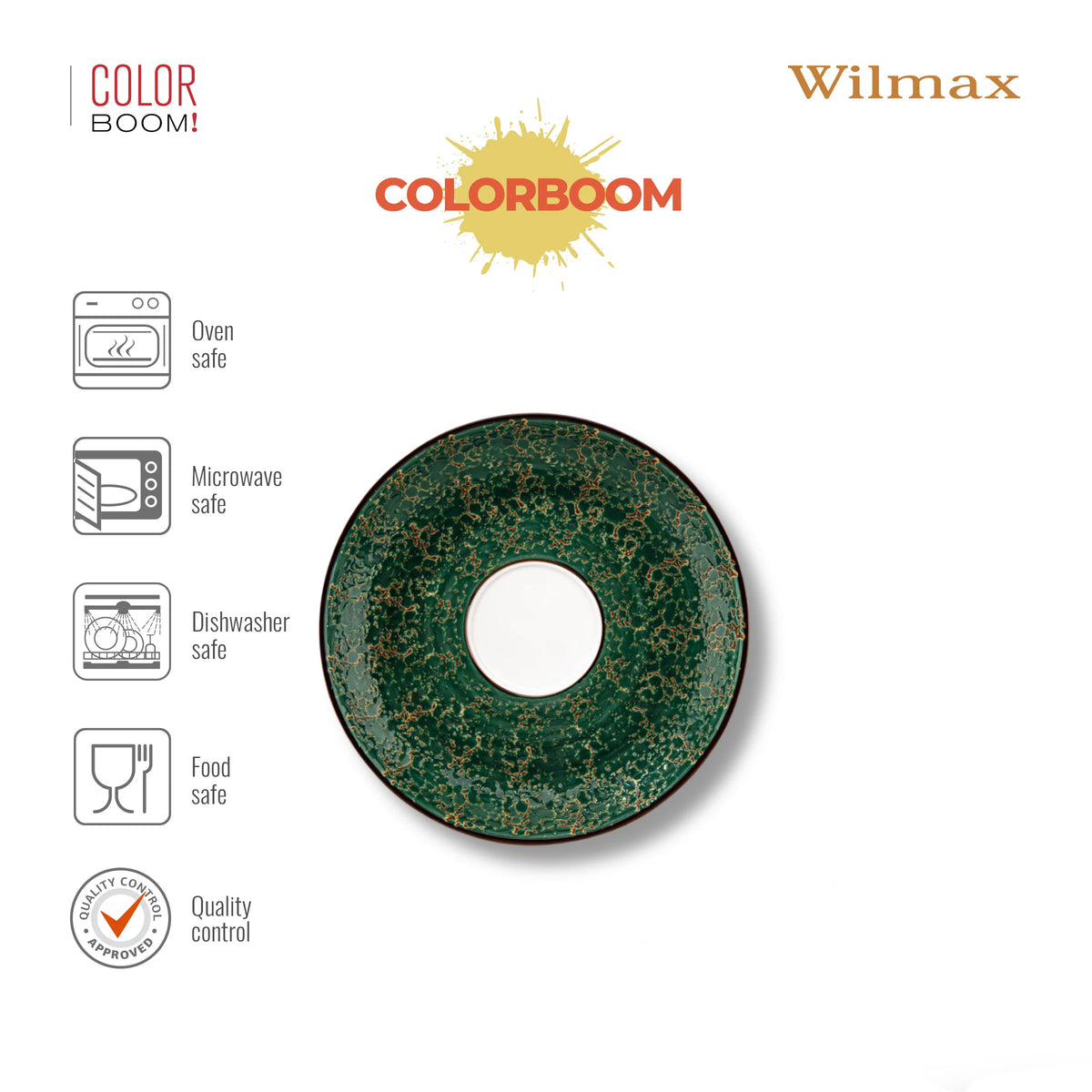 Wilmax Untertasse 15 cm Grün aus Porzellan