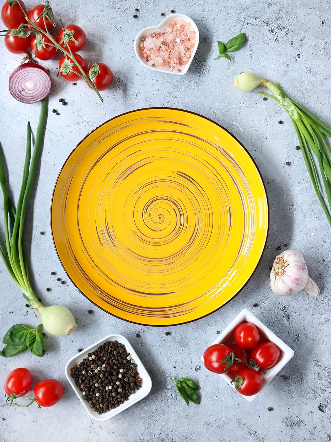 Wilmax Porselen Tabak Yuvarlak Sarı 20,5 cm WL-669412/A6