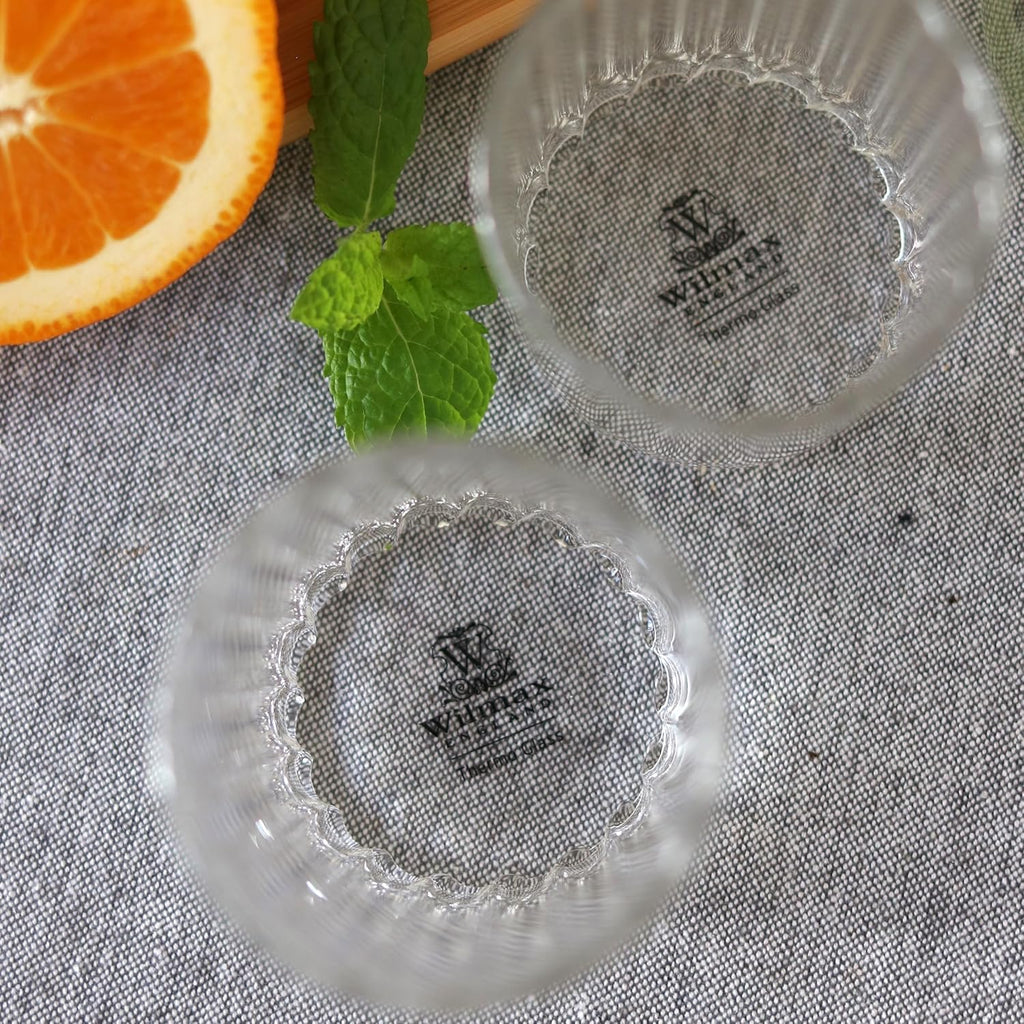 Wilmax Geriffeltes Glas 300 ml 6er-Set Transparent aus Borosilikatglas