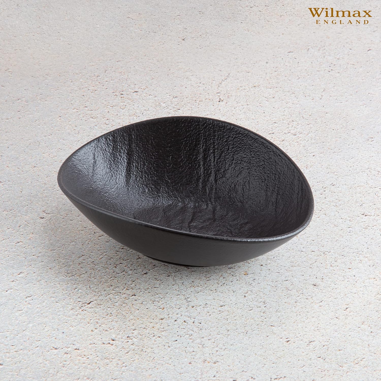 Wilmax Ovale Schale 19 x 15 x 6 cm 3er Set SlateStone Schwarz WL-661119/A3