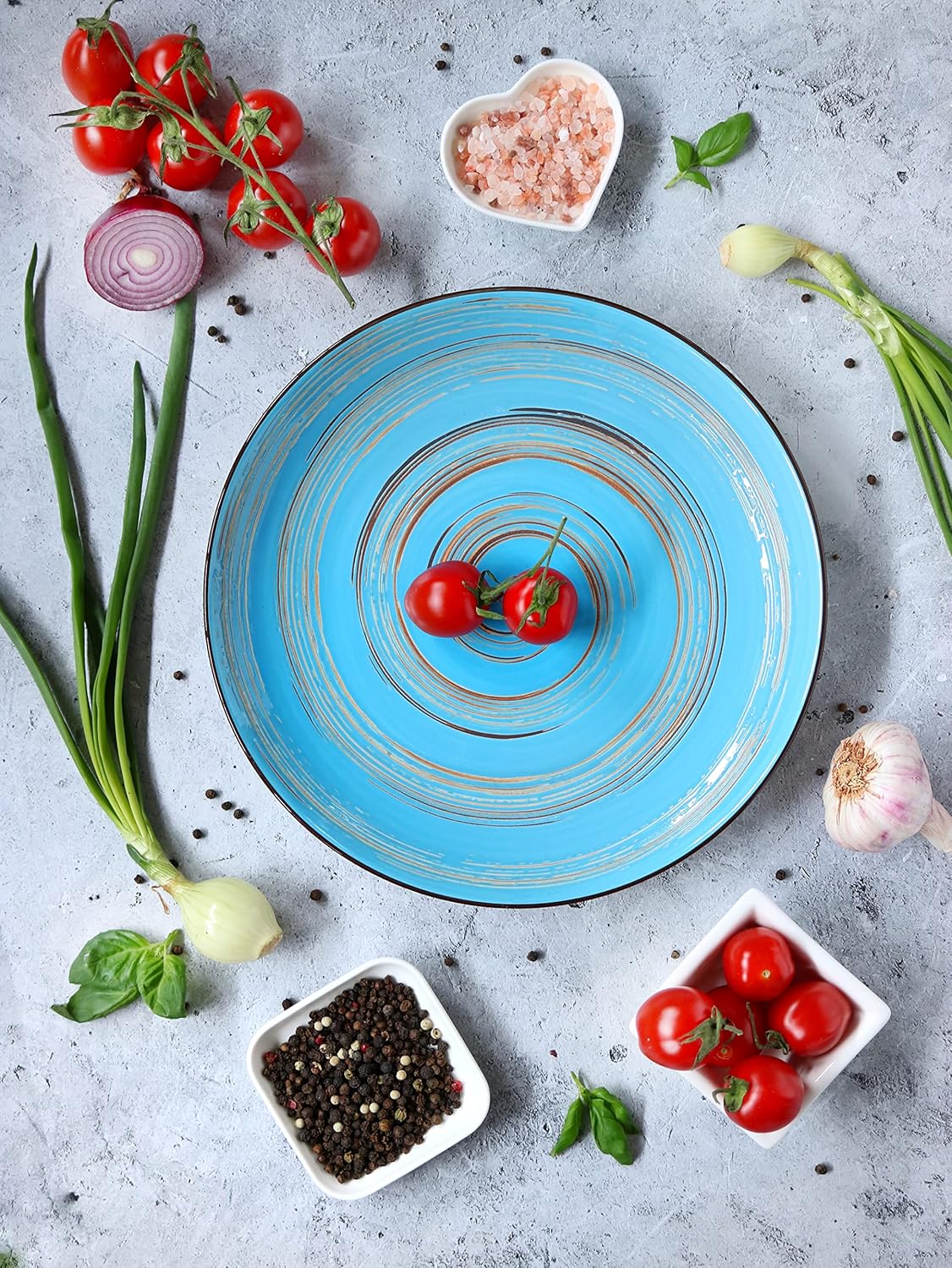 Wilmax Spiral Teller 20 cm aus Porzellan, Blau – WL-669612/A