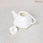 Wilmax Kaffee- und Teekanne mit integriertem Ausgusssieb 1050 ml Weiß aus Porzellan