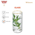 Wilmax Gehämmertes Glas 290 ml Transparent mit Goldrand aus Borosilikatglas