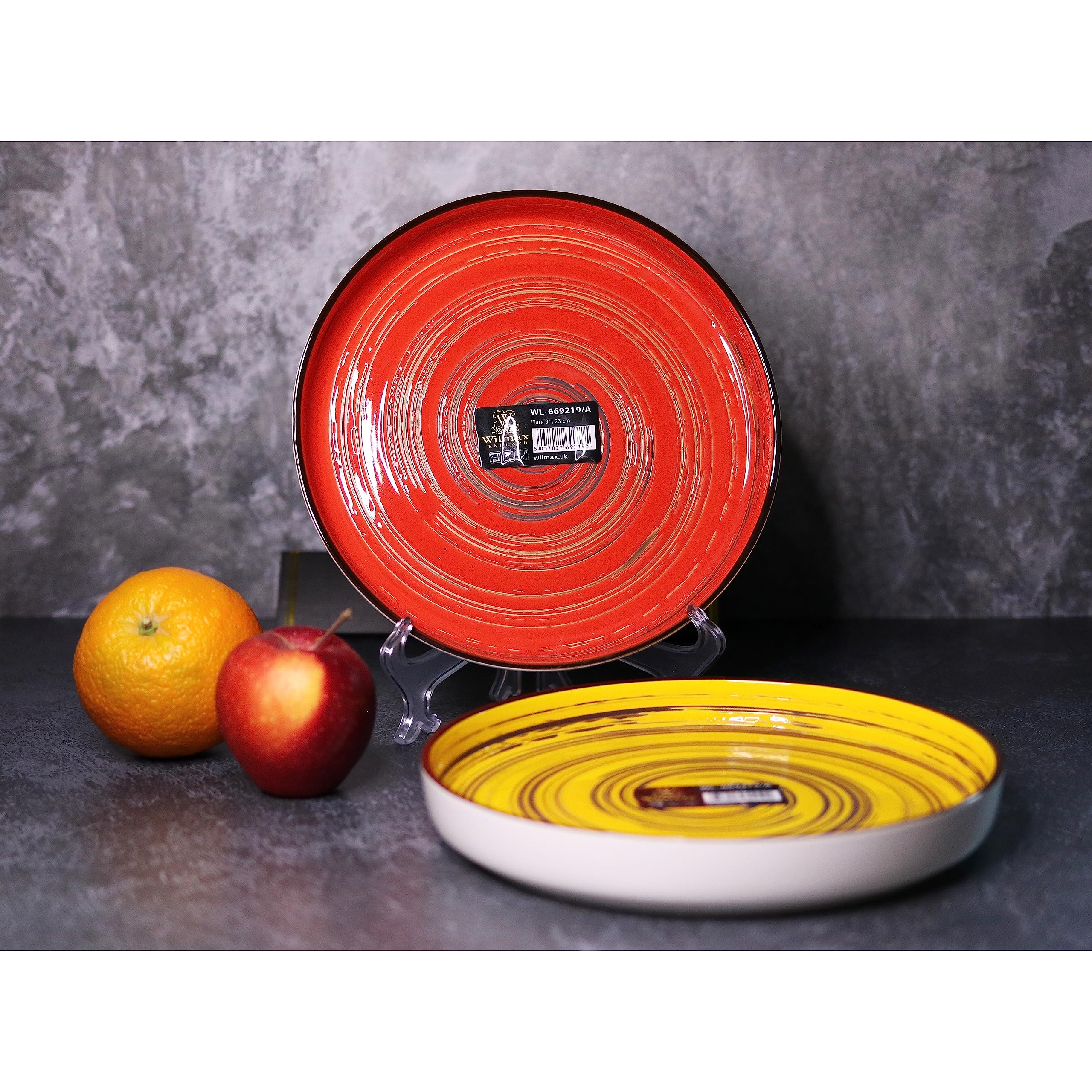 Wilmax WL-669220/A Porzellan Runden Speiseteller, Rot, 28cm Durchmesser