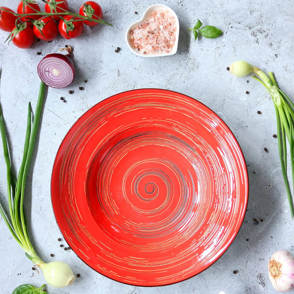 Wilmax Tiefer Teller 25,5 cm 350 ml Rot aus Porzellan
