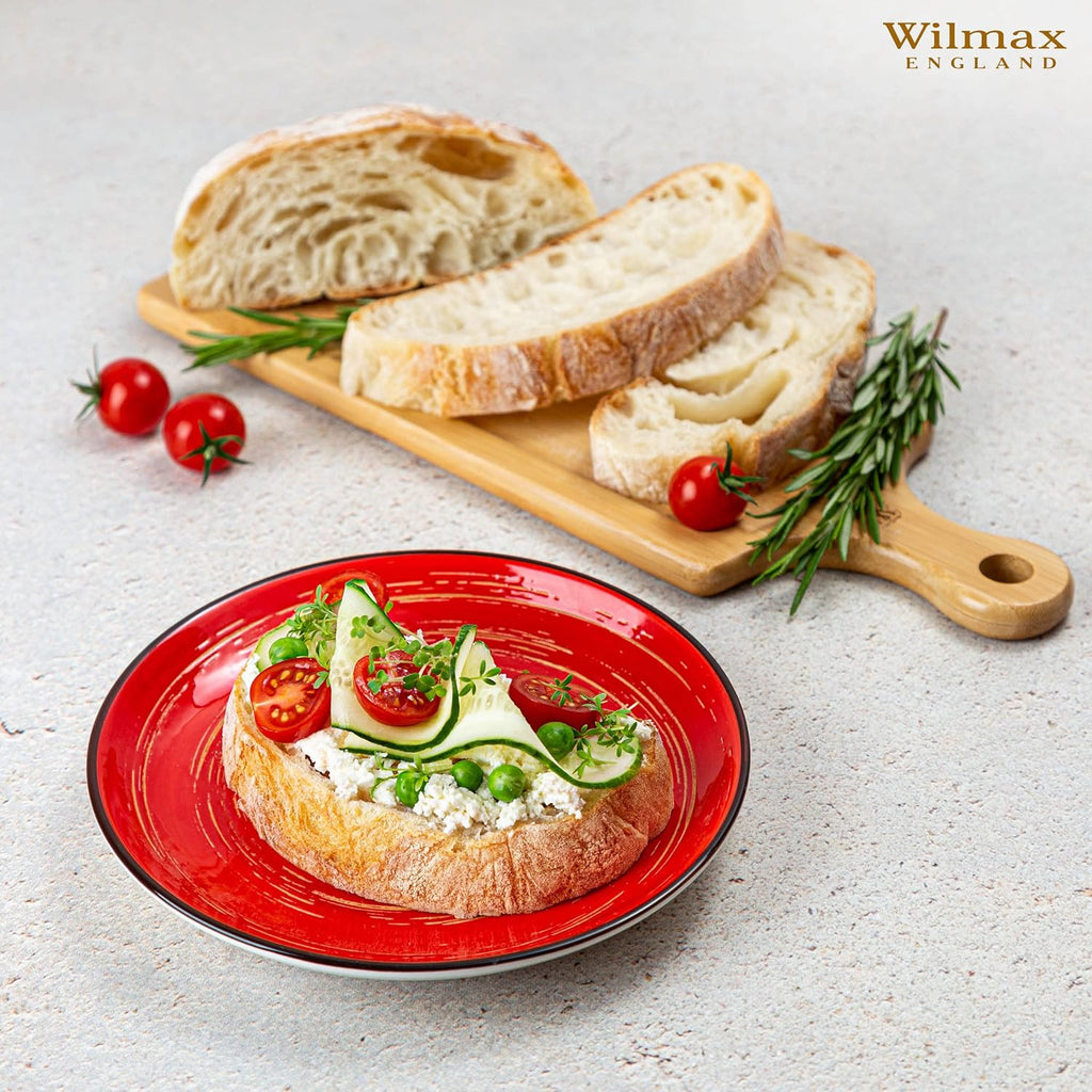 Wilmax Teller 20 cm Rot Porzellan 6er Set WL-669212/A6