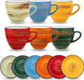 Wilmax Tasse-Untertasse 300 ml Porzellan Mixed 6er Set WL-669MIX36