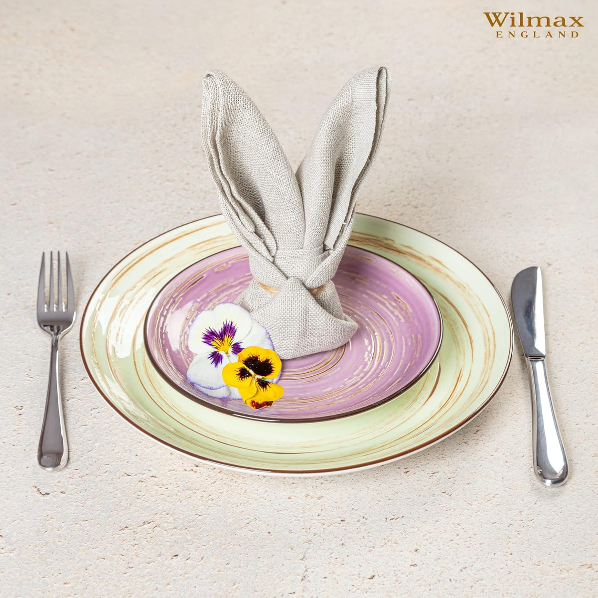 Wilmax Teller 20 cm 6er-Set Pistazie aus Porzellan