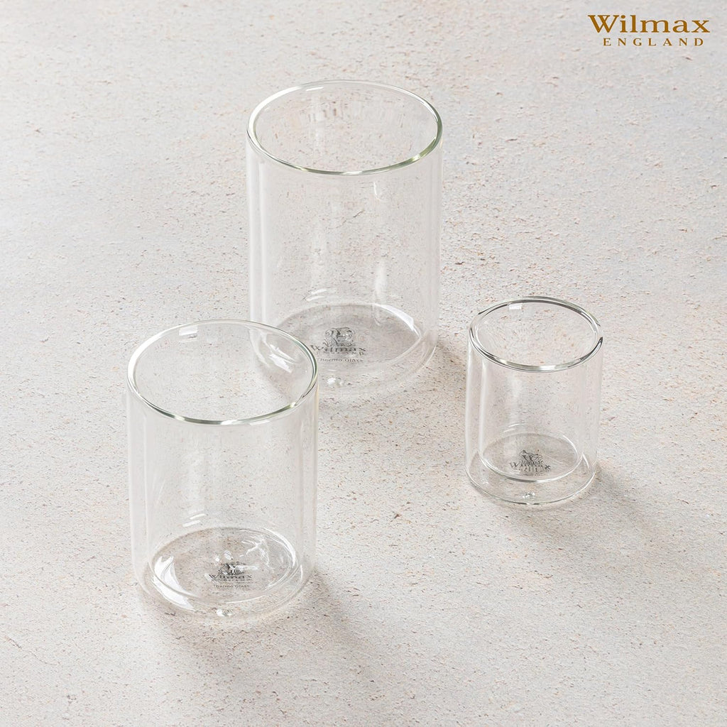Wilmax Doppelwandiges Glas 200 ml 6er-Set Transparent