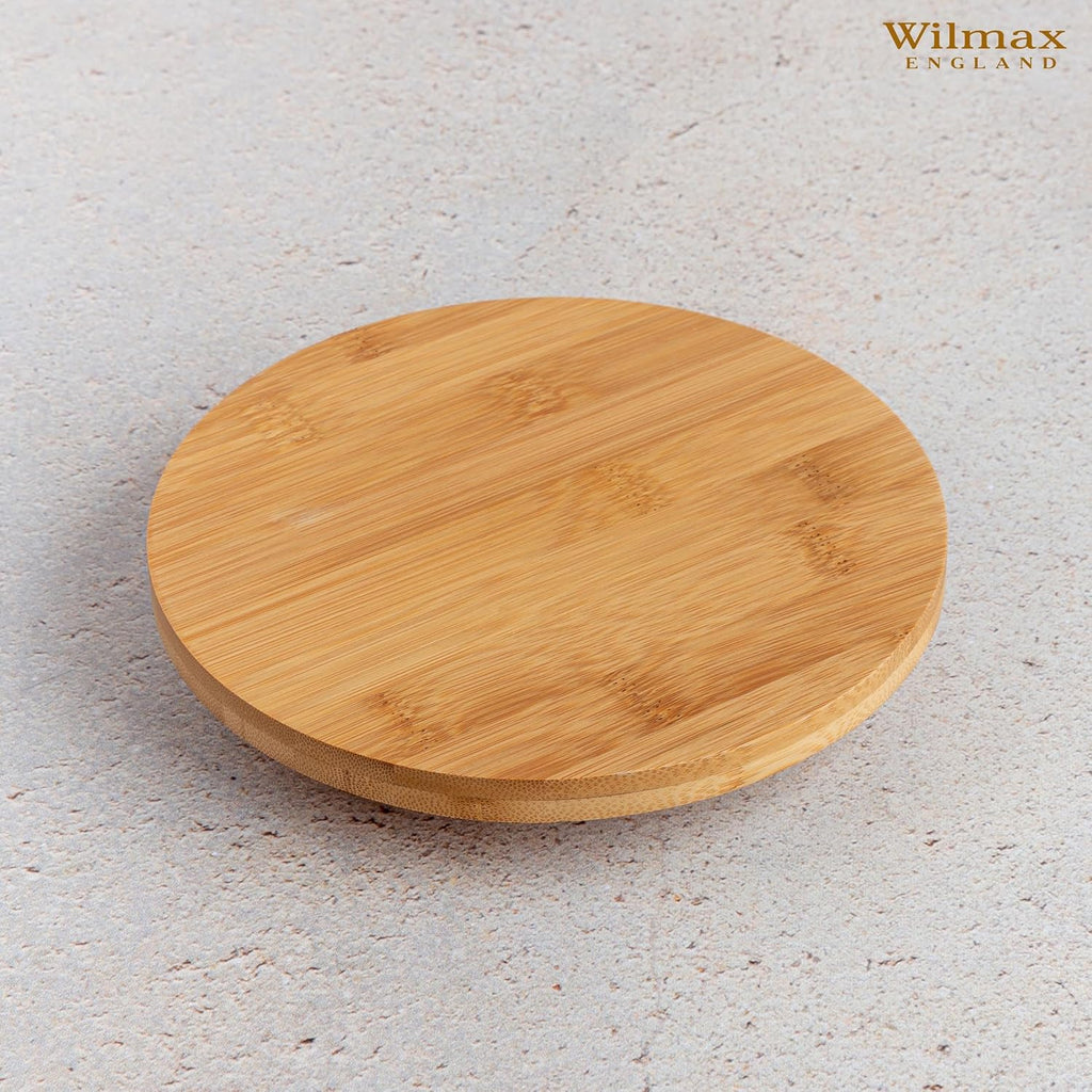 Wilmax Drehbare Servierplatte 33 cm Natur aus Bambus