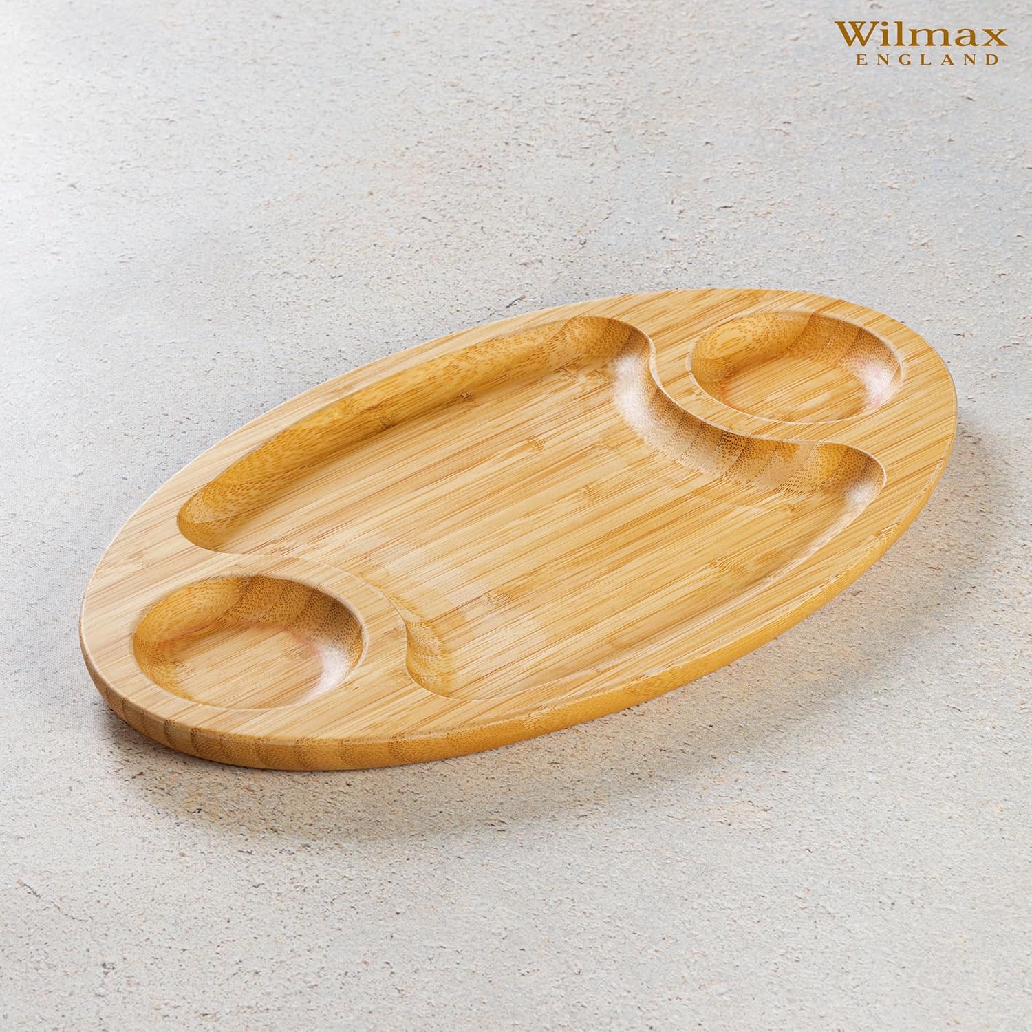 Wilmax Bambus-Servierplatte mit 3 Abschnitten, 50,5x28 cm, WL-771198/A