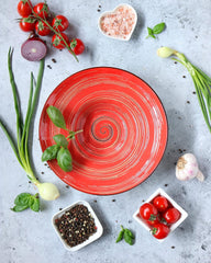 Wilmax Tiefer Teller 24 cm – Modernes Design in Rot – WL-669225/A
