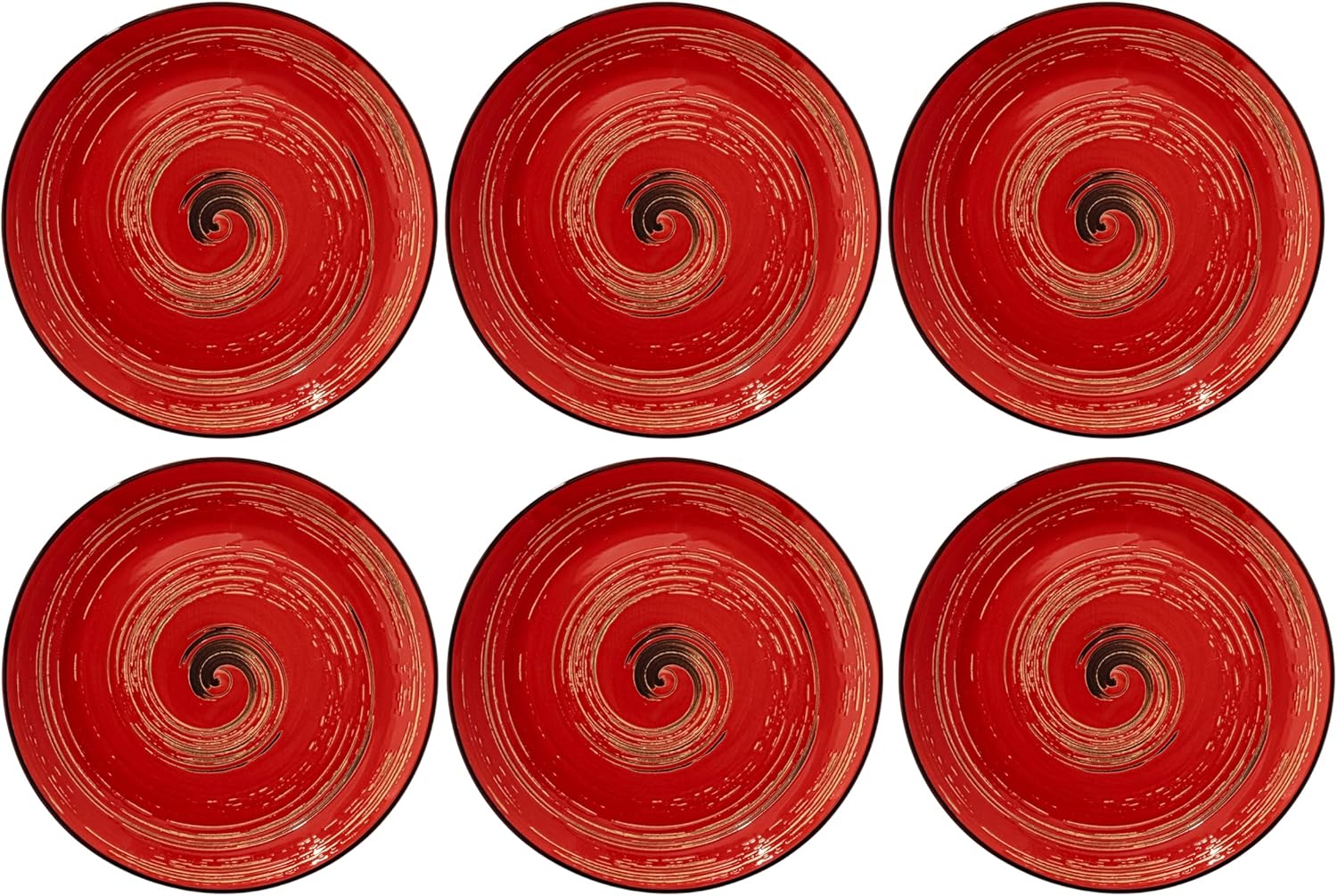 Wilmax Teller 20 cm Rot Porzellan 6er Set WL-669212/A6