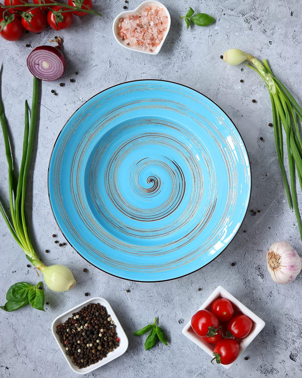 Wilmax Tiefer Teller 25,5 cm 350 ml Blau aus Porzellan