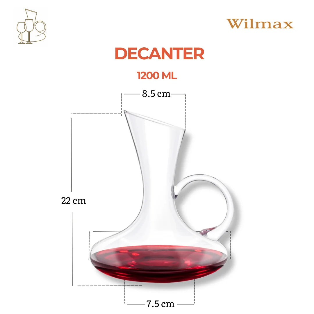 Wilmax Weindekanter 1200 ml Transparent aus Wilmax Crystalline-Serie
