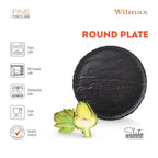 Wilmax Runder Teller 28 cm 2er-Set Schwarz aus Porzellan
