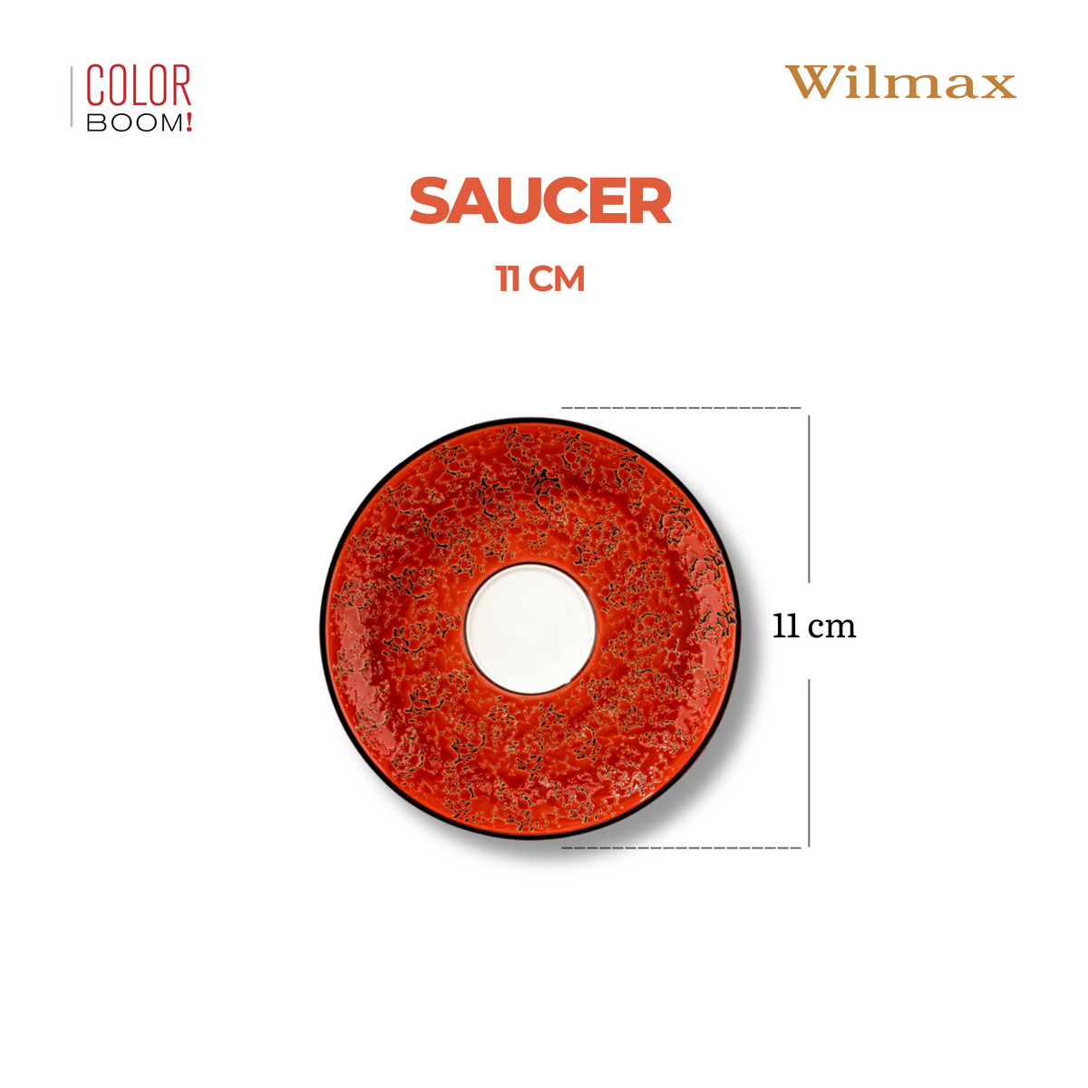 Wilmax Untertasse 11 cm Rot aus Porzellan