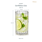Wilmax Geriffeltes Glas 300 ml Transparent aus Borosilikatglas