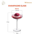Wilmax Champagnerschale 300 ml 2er-Set Transparent aus Wilmax Crystalline-Serie