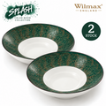 Wilmax Tiefer Teller 22,5 cm 1100 ml 2er-Set Grün aus Porzellan