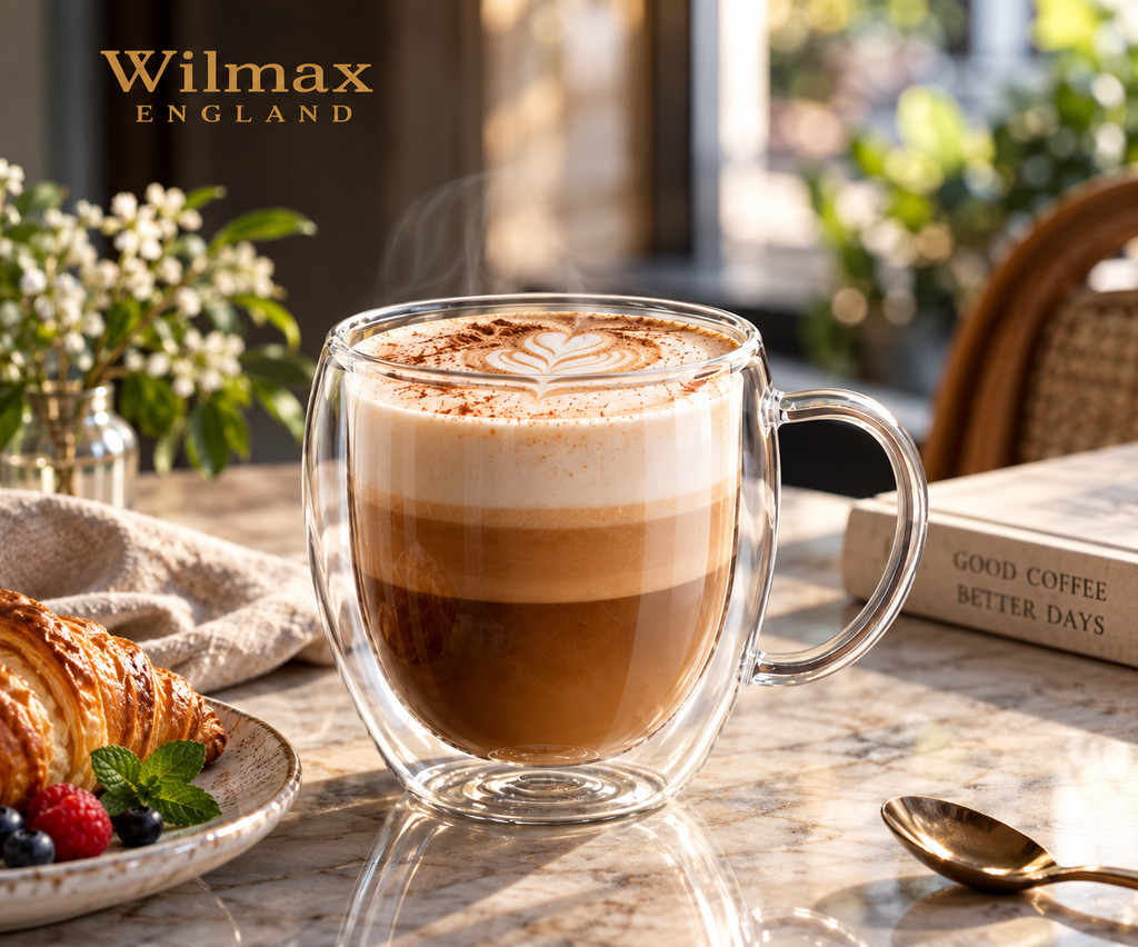 Wilmax Doppelwandige Tasse 200 ml 6er-Set Transparent