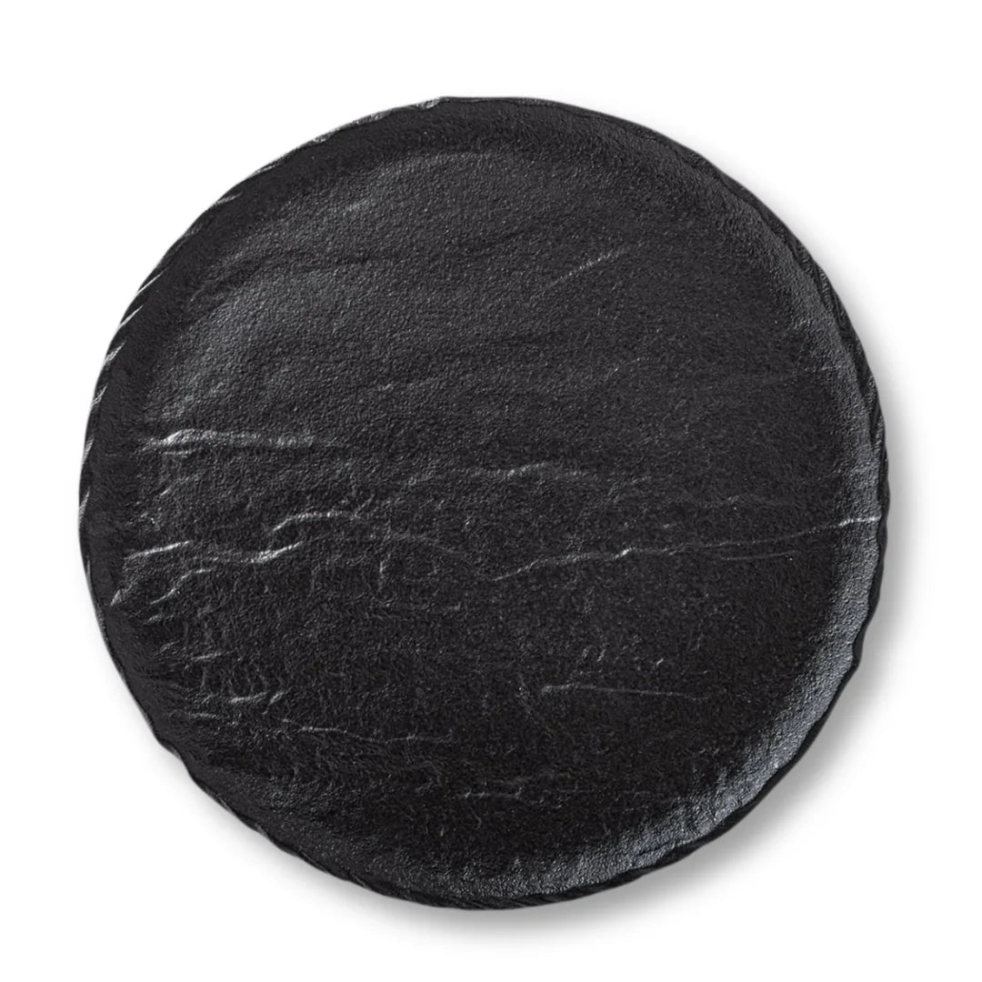 Wilmax Runde Servierplatte 30 cm Schwarz aus Porzellan