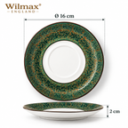 Wilmax Mehrzweck-Untertasse Ø 16 cm Grün aus Porzellan