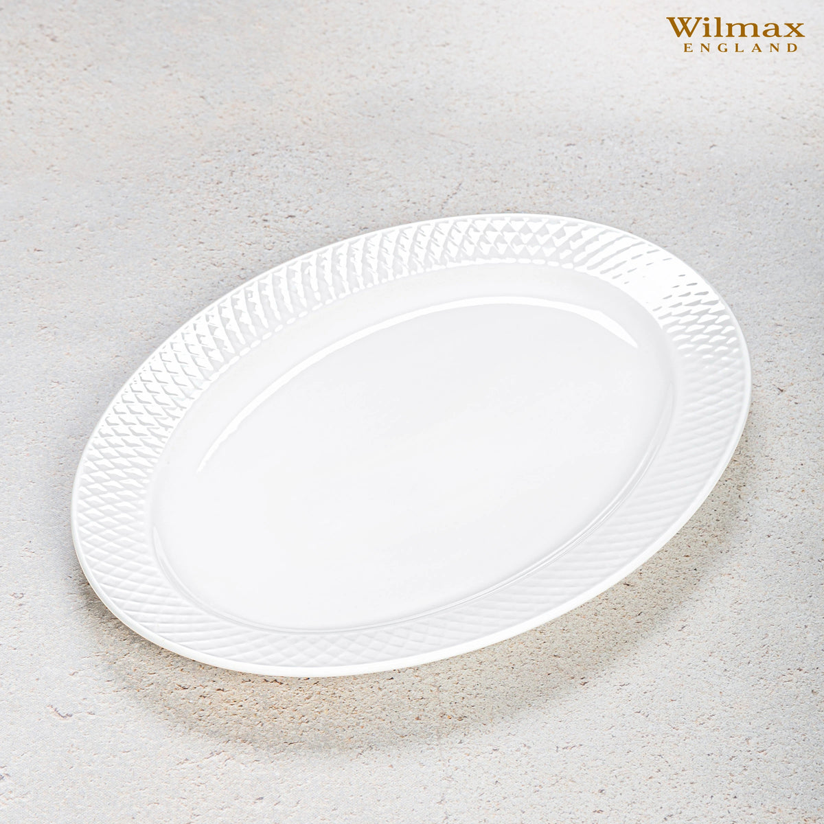 Wilmax Ovale Servierplatte 20 × 14 cm Weiß aus Porzellan