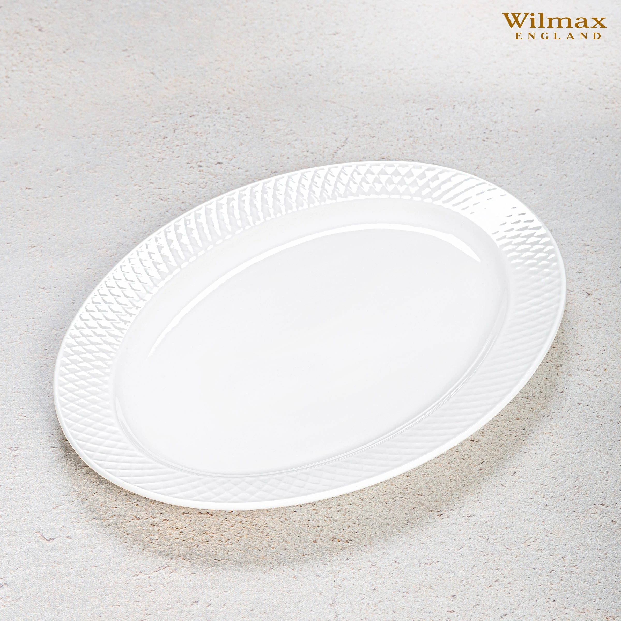 Wilmax Ovale Servierplatte 20 × 14 cm Weiß aus Porzellan