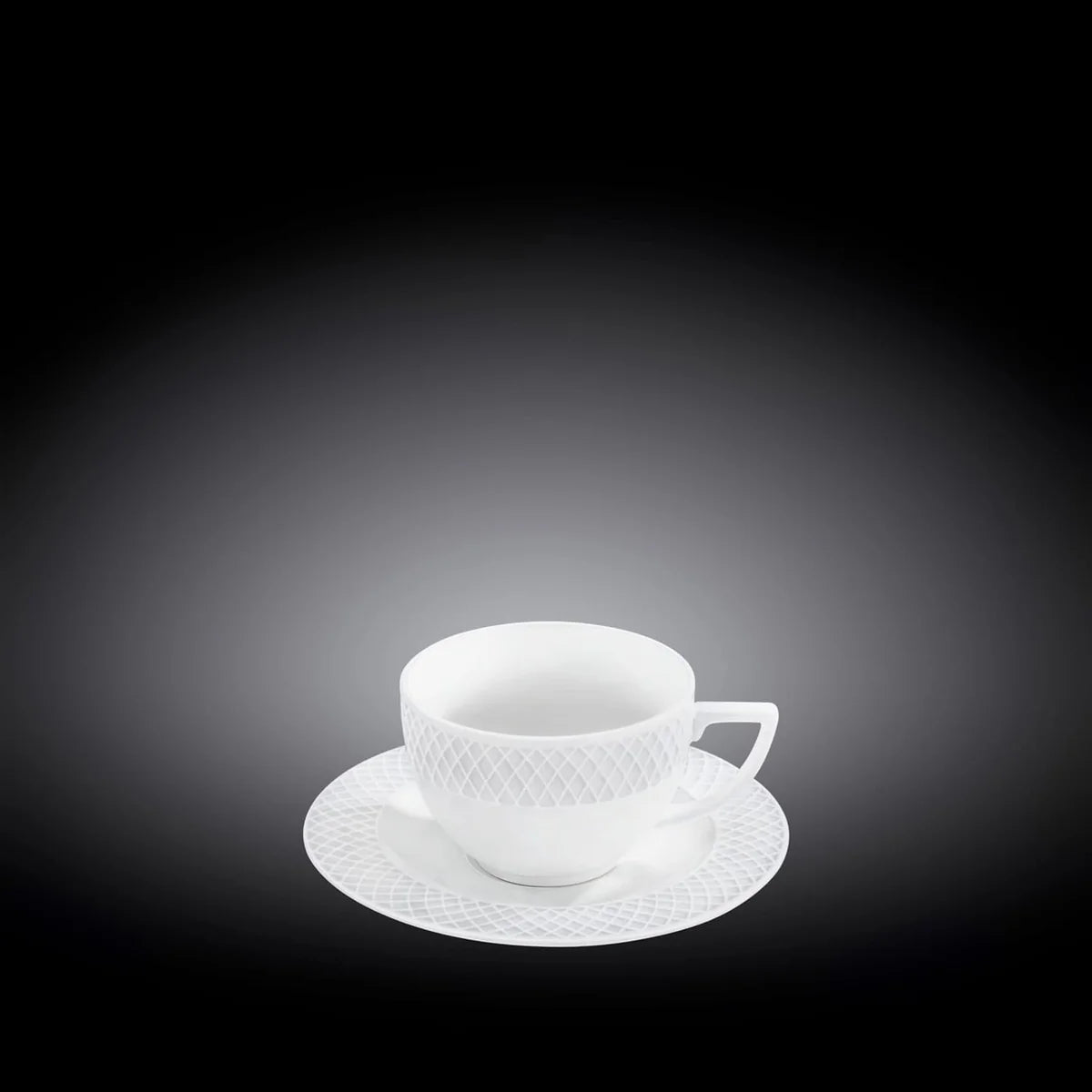 Wilmax Tasse mit Untertasse 90 ml 6er-Set Weiß aus Porzellan