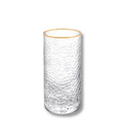 Wilmax Gehämmertes Glas 290 ml Transparent mit Goldrand aus Borosilikatglas