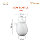 Wilmax Sojasaucenflasche 170 ml Weiß aus Porzellan