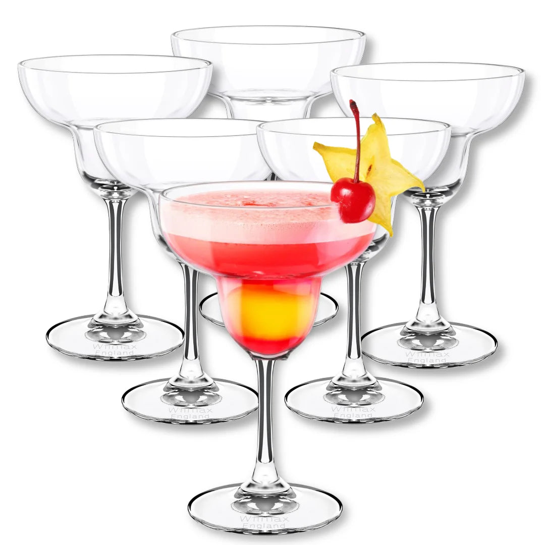 Wilmax Margaritaglas 280 ml 6er-Set Transparent aus Wilmax Crystalline-Serie