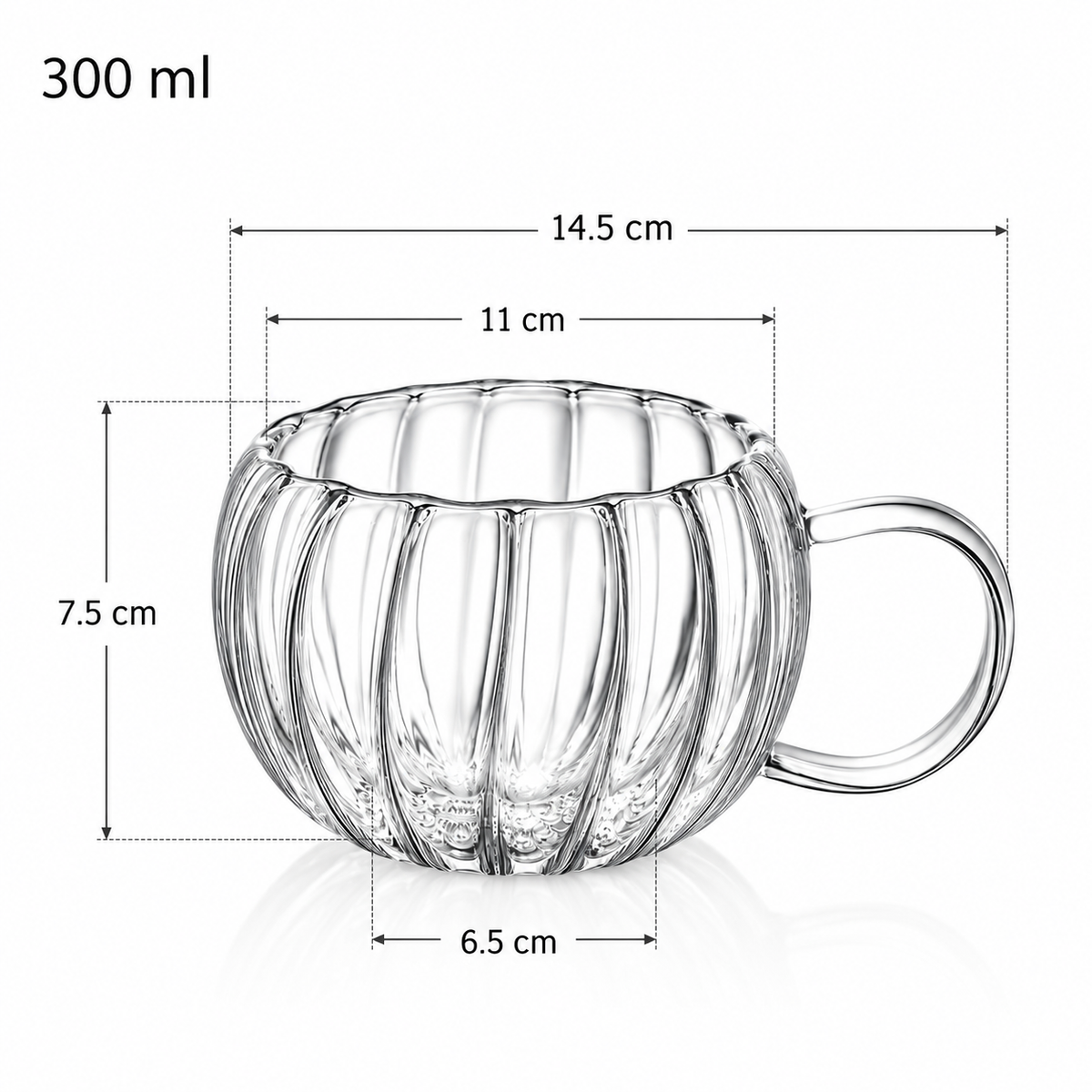 Wilmax Doppelwandiger Thermobecher 300 ml Transparent aus Glas