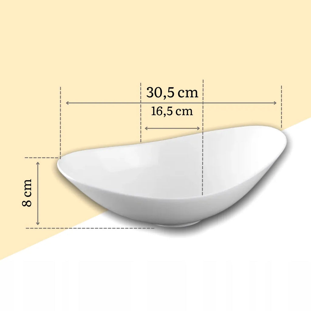 Wilmax Schale 30,5 × 16,5 × 8 cm Weiß aus Porzellan