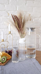 Wilmax Geriffeltes Glas 300 ml 6er-Set Transparent aus Borosilikatglas