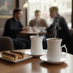 Wilmax Tasse mit Untertassen 6er-Set Weiß aus Porzellan