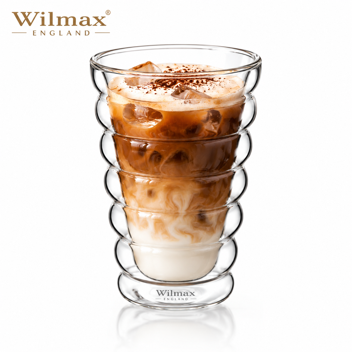 Wilmax Doppelwandiger Thermobecher 250 ml Transparent aus Glas
