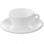 Wilmax Tasse mit Untertasse 300 ml 6er-Set Weiß aus Porzellan