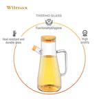 Wilmax Ölflasche 900 ml mit Ausgießer und Filter Transparent aus Glas