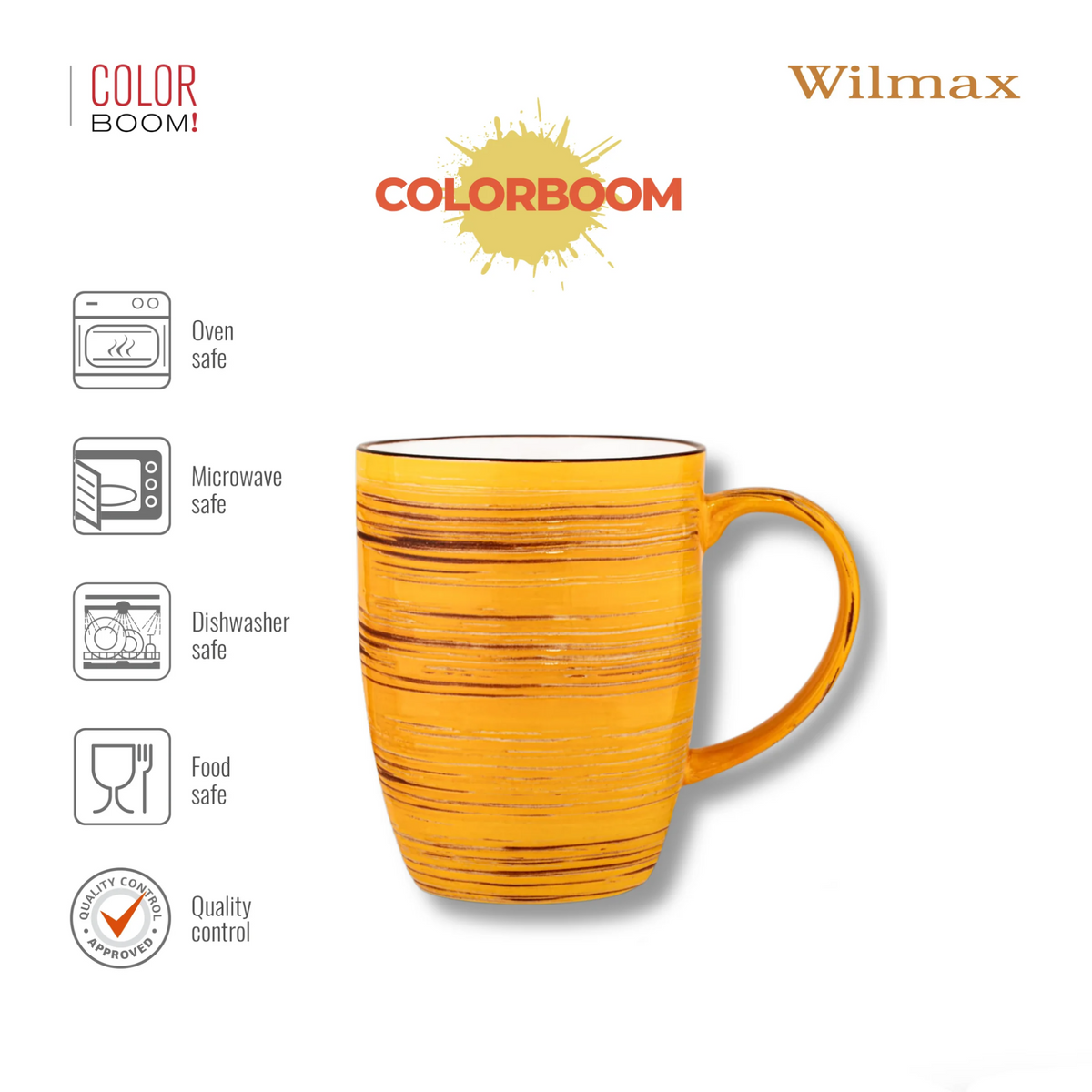 Wilmax Becher 460 ml 6er-Set Mehrfarbig aus Porzellan